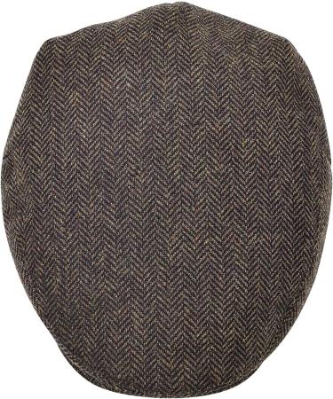 STARANCE Men's Wool Blend Newsboy Ivy Hat Tweed Flat Cap Herringbone Coffee 7 1/4 - Buy Online on SooperMarket.com