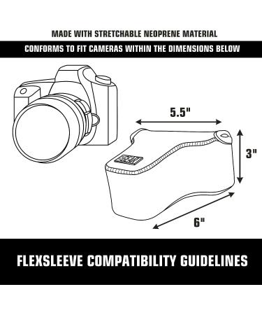 USA GEAR Black Neoprene DSLR SLR Camera Sleeve Case with Belt Loop and Accessory Storage - Compatible with Nikon D3400, Canon EOS Rebel SL2, Pentax K-70 | Protective Holster for Camera - Buy Online on SooperMarket.com