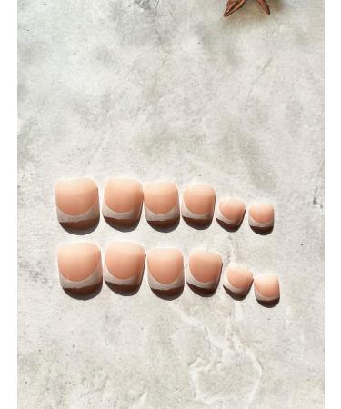 Short White Square Fake Toenails with Glitter Designs - 24Pcs Style2 - Buy Online on SooperMarket.com