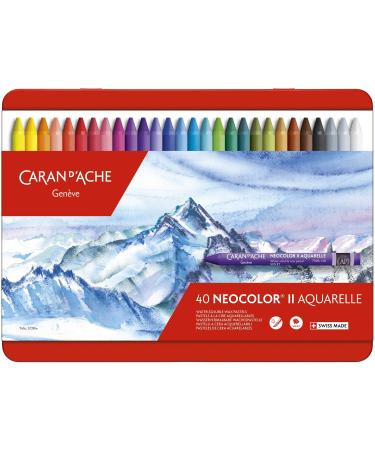 Caran d'Ache Classic Neocolor II AQUARELLE Water-Soluble Pastels  40 Colors