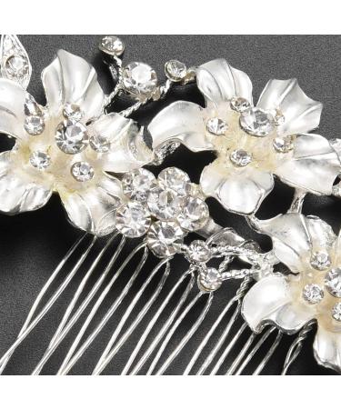 Plouluyt Wedding Bridal Hair Combs Vintage Imitation Crystal Hairpins Prom Jewelry Gold Silver Flower Pattern Hair Accessories Pins Women Silver - Buy Online on SooperMarket.com