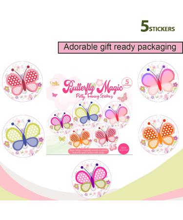Potty Training Seat Sticker Butterfly - Color Changing Stickers 5 Pack - FREE Potty E-Book - Use with/Without Potty Chart or Training Watches - Buy Online on SooperMarket.com
