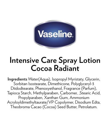 Vaseline Intensive Care Spray Moisturizer - Cocoa Radiant 6.5 oz | 100% Pure Cocoa Butter for Dry Skin - International Shipping Available - Buy Online on SooperMarket.com