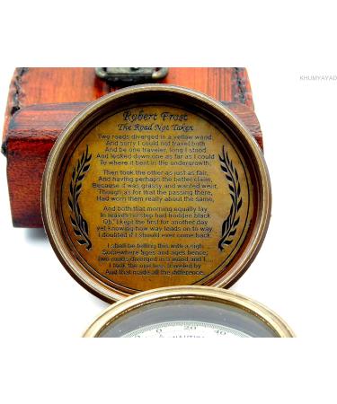 KHUMYAYAD Brass Pocket Compass - Antique Handmade Compass with Leather Case | Fully Functional & Stylish Travel Accessory - Buy Online on SooperMarket.com