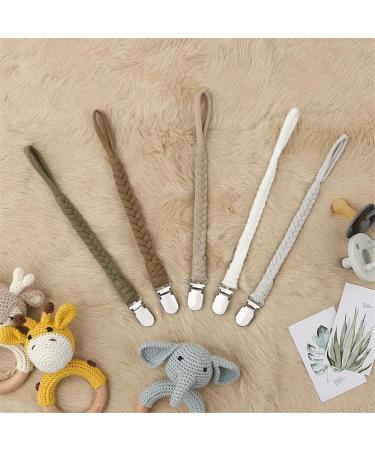 Pacifier Clip Set - Handmade Braided Binky Holder Leash for Boys and Girls - Fits All Pacifiers - Modern Unisex Baby Gift - 5 Pack - Buy Online on SooperMarket.com