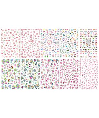 Spring Flowers Nail Art Stickers - Self-Adhesive Fingernail Decals for Women & Girls - Buy Online on SooperMarket.com