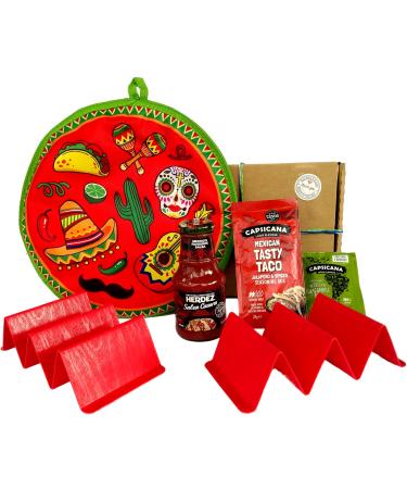 Taco Gift Set with Salsa Spices Taco Holder Tortilla Warmer
