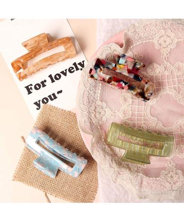 HAYHOI 4PCS Leopard Print Hair Claw Clips - Stylish Hair Accessories for Women and Girls - Celluloid French Butterfly Jaw Grip Pin - Ideal for Thick, Thin, Curly, Straight, and Long Hair - Buy Online on SooperMarket.com