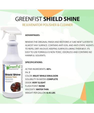 Shield Shine Rejuvenator All-in-One Polisher & Sealer for Vinyl Leather Plastic Rubber Wood Metal Chrome & Fiberglass 32oz Spray for International Shipping - Buy Online on SooperMarket.com