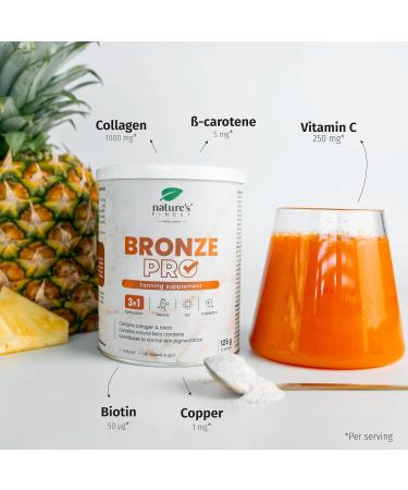 Nature's Finest by Nutrisslim Bronze PRO: Sun Tan Accelerator - Beta Carotene High Strength for Longer Lasting Tans Vitamin E & C Antioxidant Mix Collagen & Biotin for Beautiful Skin and Hair 1 - Buy Online on SooperMarket.com