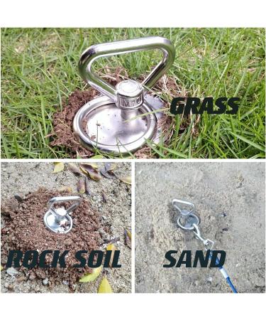 TOMBABY Heavy Duty Quality Dog Stake-Dog Tie Out Stake Dog Stake Allows Dogs Up to 200 lbs Dog Stakes for Outside Beach Camping Yard 360 Swivel Dog Anchor | Use for Any Dog Tie Out Cable silver/200+lbs - Buy Online on SooperMarket.com
