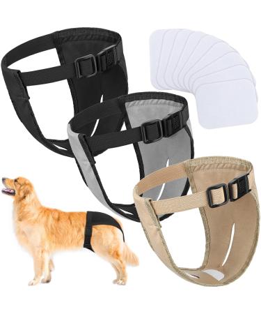 3 pack dog trousers dog diapers with 9 women's bandages adjustable bitches protective trousers in the heat's daily bleeding physiologically puppy season washable.