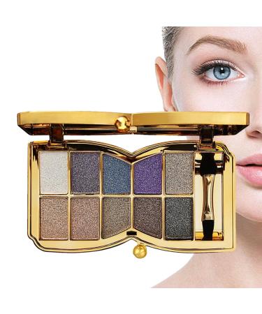 10 Colors Glitter Eyeshadow Pallet Shimmer Colorful Eyeshadow Palette Makeup Diamond Bright Makeup Shimmery Highly Pigmented Waterproof Long-lasting Sweatproof Practice Make Up