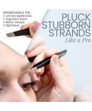 Tweezer Guru 4-Piece Eyebrow Tweezer Set for Men & Women - Professional Precision Tweezers Kit with Case for Facial Hair, Splinter, and Ingrown Hair Removal - Buy Online on SooperMarket.com