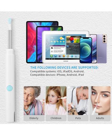 Wireless Earwax Otoscope with Charging Station and 14 Cleaning Tools | 3M High-definition Camera | 3-level LEDs | for iOS & Android - Buy Online on SooperMarket.com