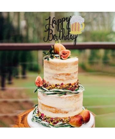 Arthsdite 1Pc Beer Mug Happy Birthday Cake Topper Cheers Beers Cake Decoration for Celebrating Glorymoment Beer Theme Birthday Theme Party Supplies Beer Mug Cake Topper - Buy Online on SooperMarket.com