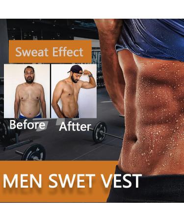 BODYSUNER Sauna Sweat Vest for Men | Waist Trainer Compression Tank Top | Blue L/XL - Buy Online on SooperMarket.com