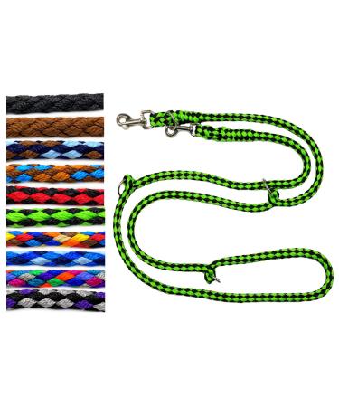 Dog linen large dogs up to 80 kg double linen jumbo 2.40m / 2.80m / 3.50m / 5m adjustable exercise line / guide in 17 different fabulas very stable (2.80m 4-fold black-neon green) 2.80m 4-fold black-neon green
