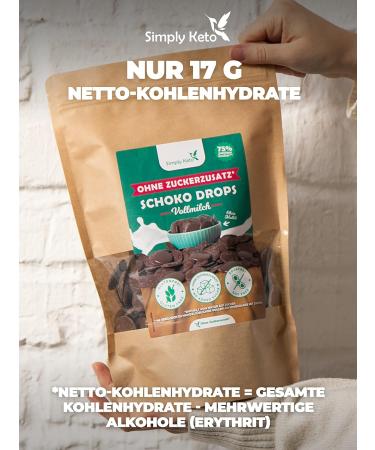 Simply Keto Lower Carb Chocolate Drops 200g | Sugar-Free Full Milk Snack | Ideal for Keto & Low-Carb Diets - Buy Online on SooperMarket.com