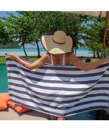 Arkwright Cabana Pool Beach Towel - Pack of 4, 100% Ring Spun Cotton, Large Quick Dry Towels for Hotel, Swim, Camp - Grey, 30 x 60 in - Buy Online on SooperMarket.com
