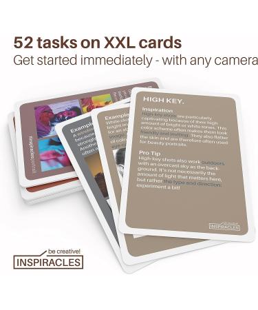 XL Photography Inspiration Cards Deck - Ultimate Photographer Gift with DSLR Accessories and Cheat Sheet - Portrait Edition - Buy Online on SooperMarket.com