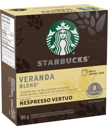 STARBUCKS Veranda Blend for Nespresso Vertuo Blonde Roast Coffee Pods 8 K-Cup Capsules Pack of 4 - Buy Online on SooperMarket.com