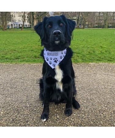 printplanet Dog Scarf with Custom Name | Paw Pattern - Size L | Personalized Dog Accessories - Buy Online on SooperMarket.com