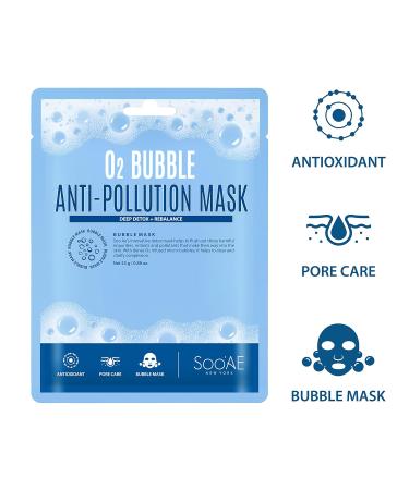 Shop Soo Ae O2 Bubble Anti-Pollution Face Mask 12 Count - Oxygenating Deep Detox & Purifying Korean Skincare for Flawless Skin - Buy Online on SooperMarket.com