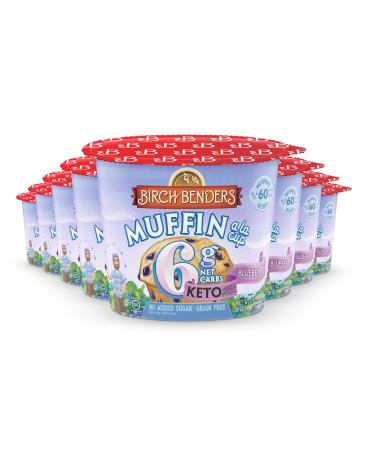 Blueberry Muffin Keto Mug Cake Cups by Birch Benders, Grain-Free, Gluten-Free, only 6 Net Carbs (8 Single Serve Cups)