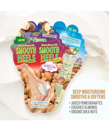 7th Heaven Smooth Heels Moisturising Foot Mask Pack of 4 Moisturising Feet Masks with Shea Butter Foot Cream for Cracked Heels & Dry Skin Soften & Smooth Dry Feet - Buy Online on SooperMarket.com