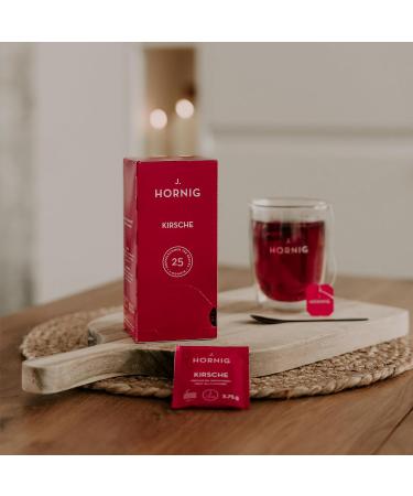 Buy J. Hornig Cherry Fruit Tea - Fruity-Sweet Flavor 100 Teabags (4x25 Bags) - International Shipping - Buy Online on SooperMarket.com