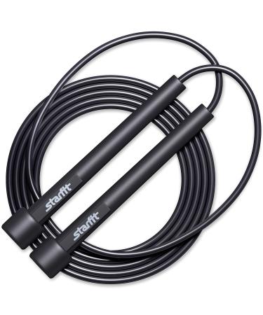 STARFIT Lightweight Jump Rope for Fitness and Exercise - Adjustable Jump Ropes with Plastic Handles - Tangle-Free Skipping Rope for Crossfit, Gym, Cardio and Endurance Training - Jumping Rope for Workout Black