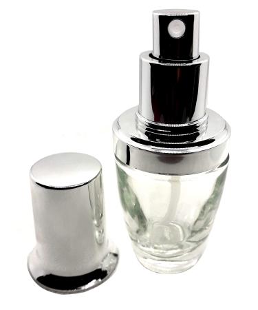 Empty glass perfume bottle conical with silver atomizer (20 ml) 20ml