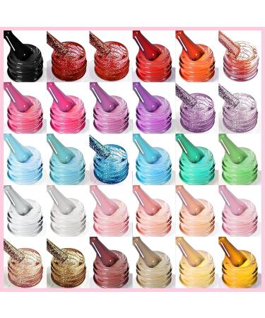Saviland 76 PCS Gel Nail Polish Kit with 180W UV Light - 30 Colors Spring Summer Gel Polish Set for DIY Manicure with LED Lamp - Buy Online on SooperMarket.com
