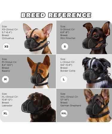 BONTHEE Dog Muzzle Mesh Soft Muzzle for Small Medium Large Sized Dogs Breathable Reflective Adjustable Puppy Muzzles with Collar for Scavenging Grooming Biting Chewing Allows Panting and Drinking XXL - Buy Online on SooperMarket.com