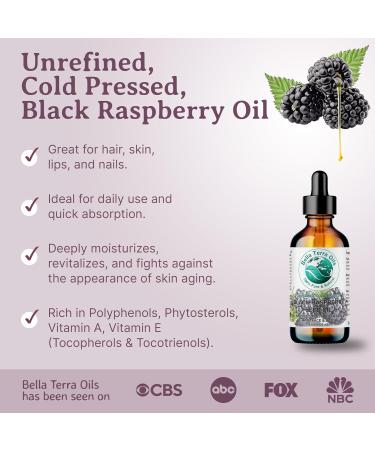 Buy Bella Terra Black Raspberry Seed Oil 2 oz - Cold-Pressed Unrefined High in Vitamin E & Omega-3 - Enhance Your Beauty Naturally - Buy Online on SooperMarket.com