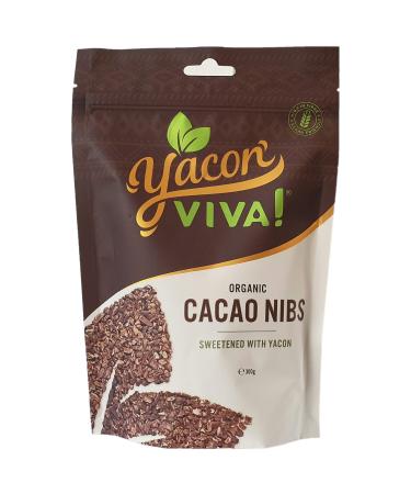 YaconViva! Organic Cacao Nibs Sweetened with Organic Yacon Syrup 300g | 100% Natural Peruvian Superfood | High in Fibre | Low Carb Gut Health | Source of Magnesium & Potassium