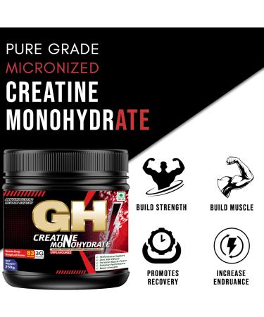 GH Creatine Monohydrate (83 Servings) Increased Muscle Mass Fast Recovery Muscle Volumization Strength & Energy Muscle Strength Fast Recovery Power (250 g Unflavored) - Buy Online on SooperMarket.com