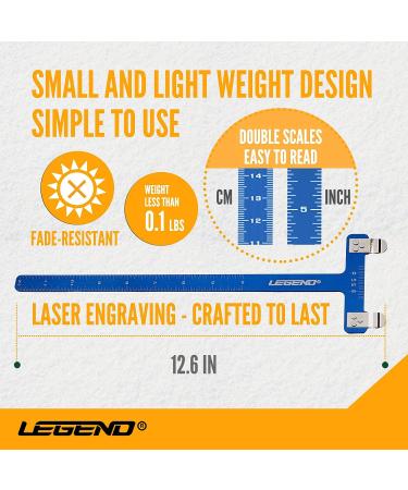 LEGEND T-Shaped Bow Square - Tuning Accessory for Compound & Recurve Bows - Aluminium Alloy Precision Ruler  Metal Clips - Nocking Point Position Adjustment & Measurement Tool - Archery Accessories Blue - Buy Online on SooperMarket.com