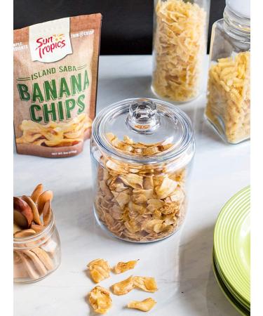 Sun Tropics Island Saba Banana Chips 4 oz (6 Pack) - Vegan, Gluten Free, Non GMO, Coconut Oil, Crispy Fruit Snacks - Buy Online on SooperMarket.com