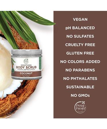 Petal Fresh Pure Coconut Body Scrub 16 oz - Smoothing Exfoliator for Soft Skin - Buy Online on SooperMarket.com