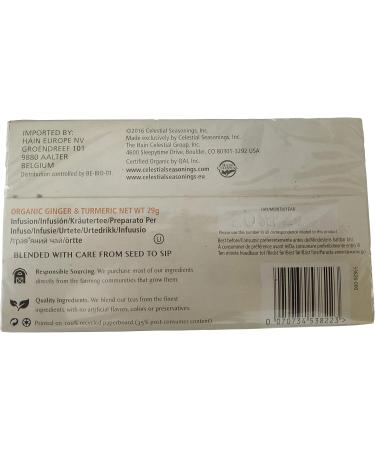 Celestial Organic Ginger & Turmeric Tea 20 Bags - Buy Online on SooperMarket.com