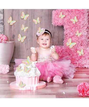 60 Pcs Butterfly Cupcake Toppers Birthday Party Decor 3D Blue Pink Gold Butterfly Cake Topper Picks Decor for Girls Women Birthday Party Baby Shower Wedding Cake Ornaments Party Decoration(blue pink) Colorfurpink - Buy Online on SooperMarket.com