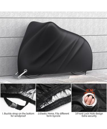 Waterproof Bicycle Cover - Durable 190T Protection Against Snow Dust & Rain - Bicycle Garage Cover with Castle Holes - 200x70x110cm with Carry Bag - Buy Online on SooperMarket.com
