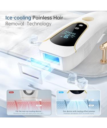 LUBEX IPL Hair Removal Device with Ice Cooling System - 3-in-1 Functions, 9 Energy Levels, Painless Hair Removal for Face, Bikini Line - Women & Men (A-white) - Buy Online on SooperMarket.com