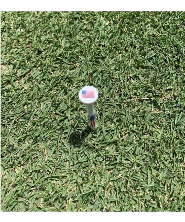 American Flag Wood Golf Tees - 2 3/4 inch - 100 Pack - USA Golf Tees - Red White and Blue - Custom Design - Buy Online on SooperMarket.com