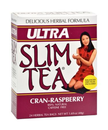 Pack of 1 x Hobe Labs Ultra Slim Tea Cran-Raspberry - 24 Tea Bags