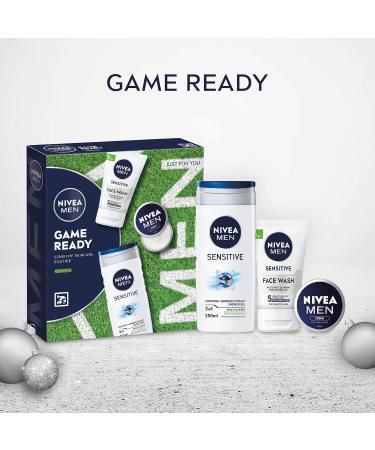 NIVEA MEN Game Ready Gift Set (3 Products) Men's Skincare Gift Set with Shower Gel Face Wash and Moisturising Creme Perfect as Christmas or Birthday Gift - Buy Online on SooperMarket.com