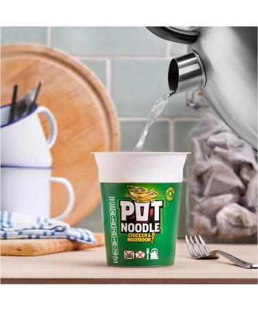 Chicken & Mushroom Pot Noodle Multipack - Pack of 12 x 90g Instant Pot Noodles with Topline Card. Chicken Soup Snack Pots Bulk Buy for Camping Food Picnics or School Holidays. - Buy Online on SooperMarket.com