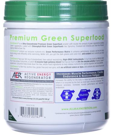 CytoGreens - Acai Berry Green Tea - 60 serving 535-gram & ALLMAX Nutrition - Creatine Monohydrate Micronized Creatine Powder for Strength and Muscle Recovery Gluten Free & Fast Absorbing 400g - Buy Online on SooperMarket.com